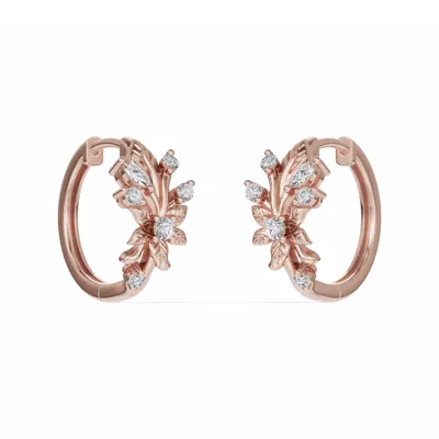 Flora Lab Diamond Hoop Earrings