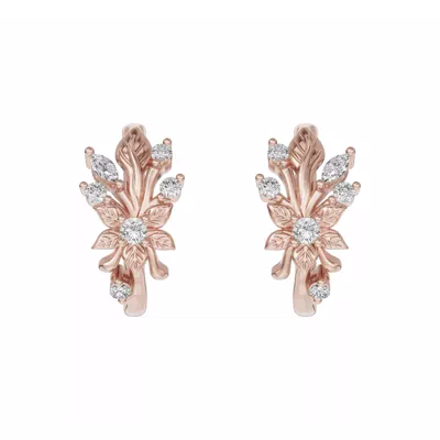 Flora Diamond Hoop Earrings