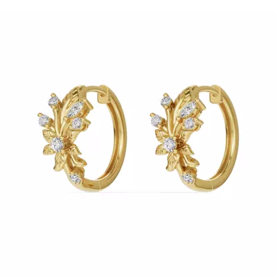 Flora Lab Diamond Hoop Earrings