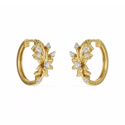 Flora Lab Diamond Hoop Earrings