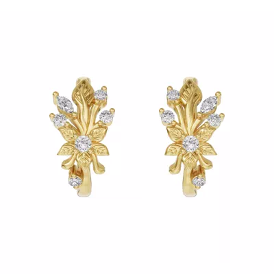 Flora Diamond Hoop Earrings