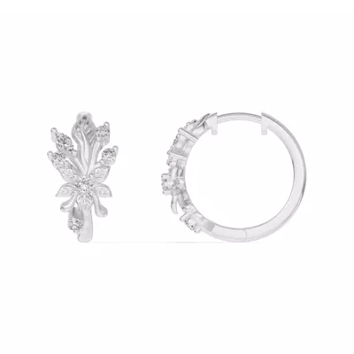 Flora Lab Diamond Hoop Earrings