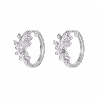 Flora Diamond Hoop Earrings