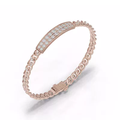 Pavé Cuban Link Panel Lab Diamond Bracelet