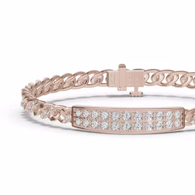 Pavé Cuban Link Panel Lab Diamond Bracelet