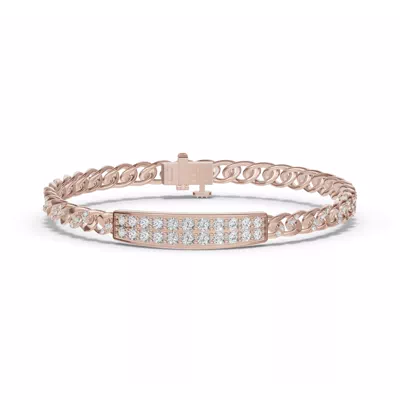 Pavé Cuban Link Panel Diamond Bracelet