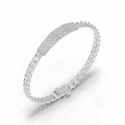 Pavé Cuban Link Panel Diamond Bracelet
