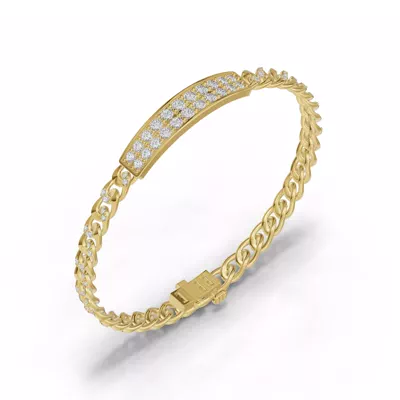 Pavé Cuban Link Panel Lab Diamond Bracelet
