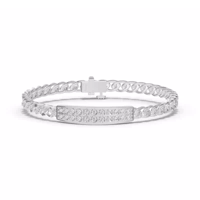 Pavé Cuban Link Panel Diamond Bracelet