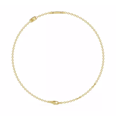 Bezel Lab Diamond Gold Initial Bracelet - A