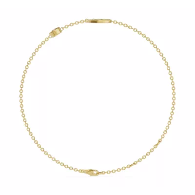 Bezel Lab Diamond Gold Initial Bracelet - C