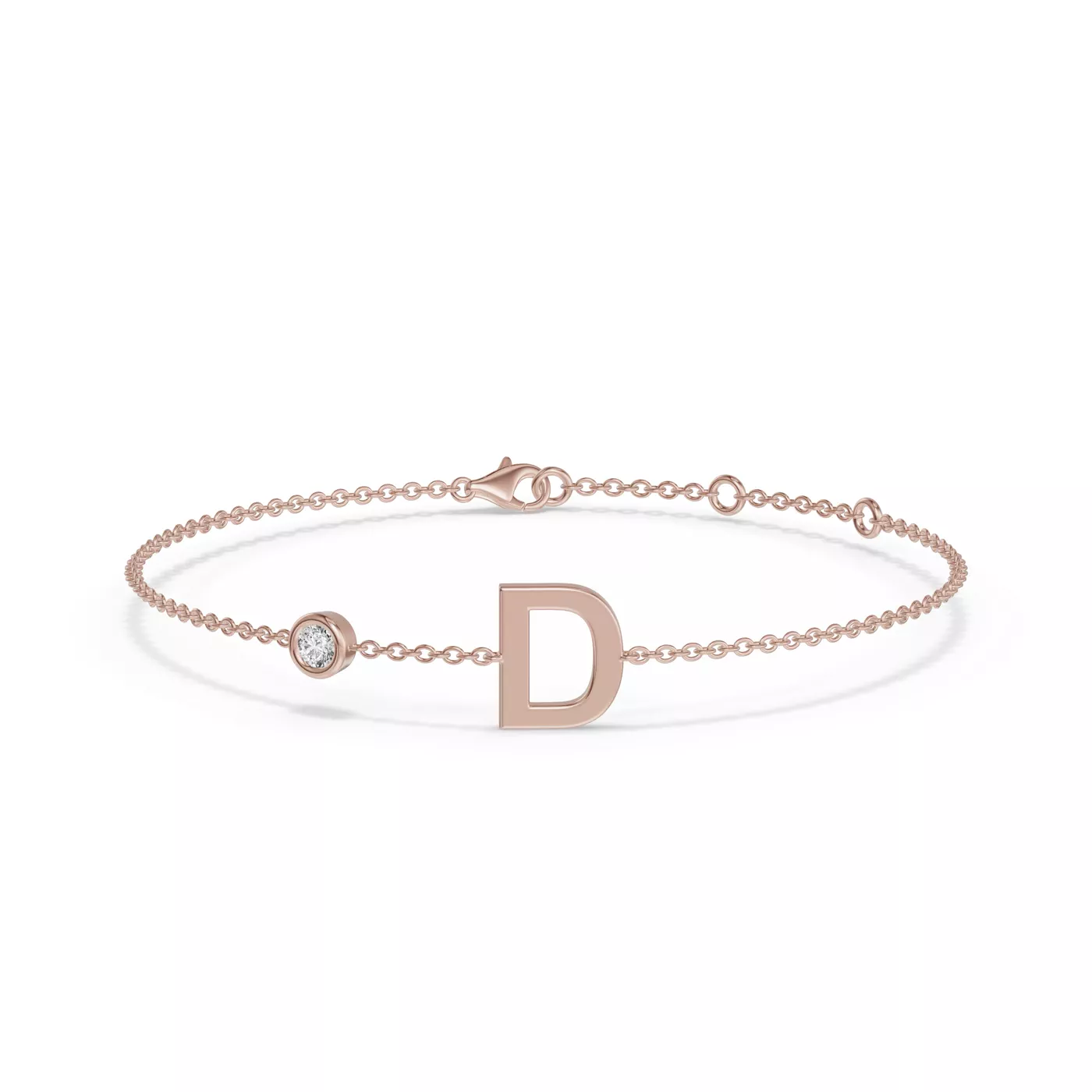 Wrist-Level Initial 14K Rose Gold Engagement Ring