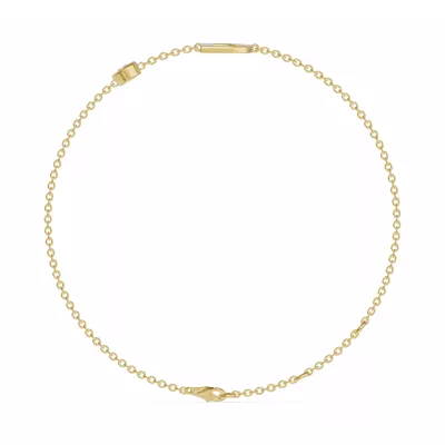 Bezel Lab Diamond Gold Initial Bracelet - D