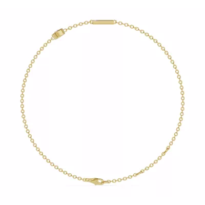 Bezel Diamond Gold Initial Bracelet - E