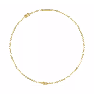 Bezel Diamond Gold Initial Bracelet - H