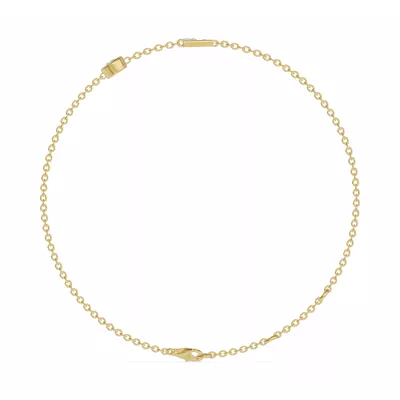 Bezel Diamond Gold Initial Bracelet - L