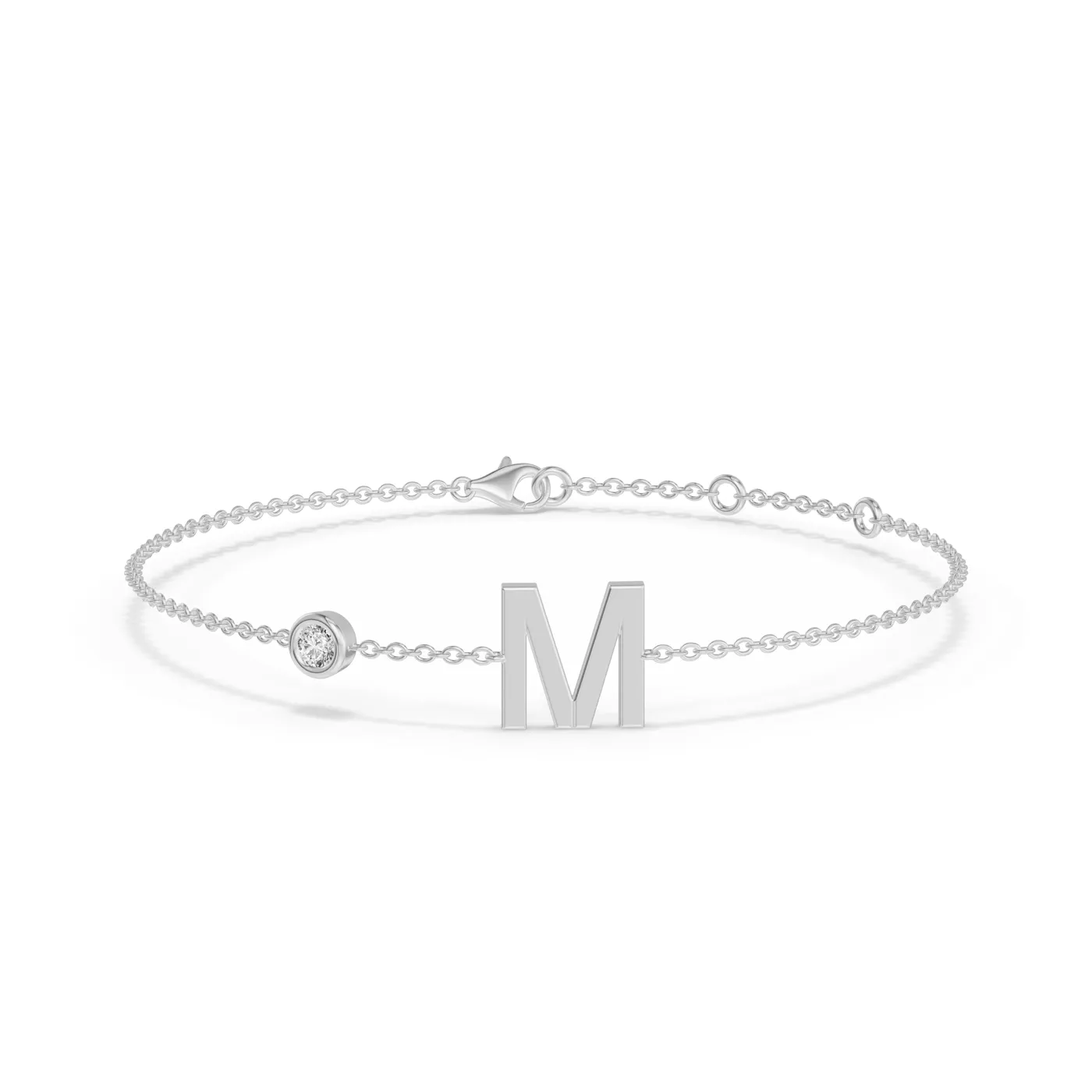 Wrist-Level Initial 14K White Gold Engagement Ring