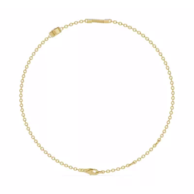 Bezel Diamond Gold Initial Bracelet - N