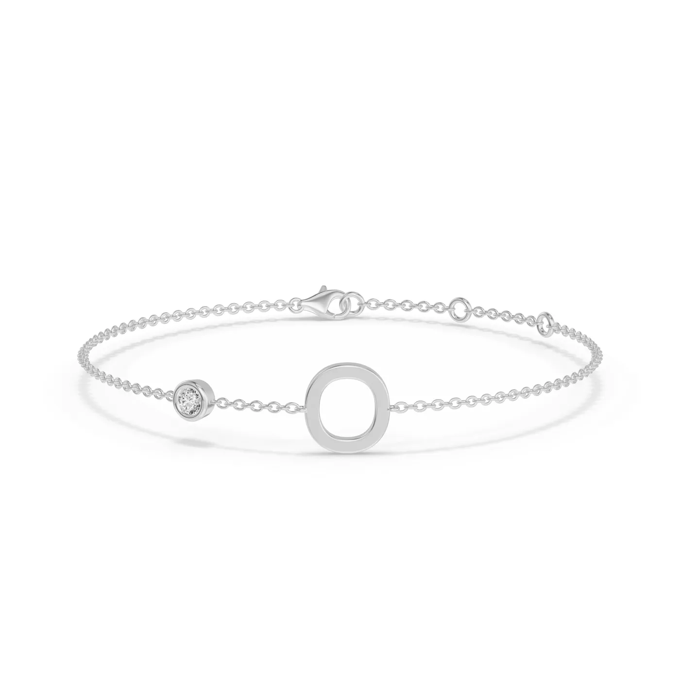 Wrist-Level Initial 14K White Gold Engagement Ring