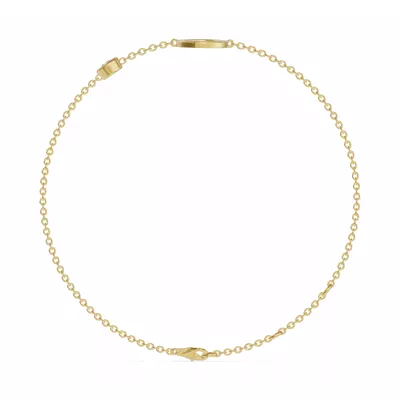 Bezel Diamond Gold Initial Bracelet - O
