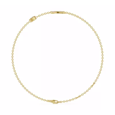 Bezel Lab Diamond Gold Initial Bracelet - R