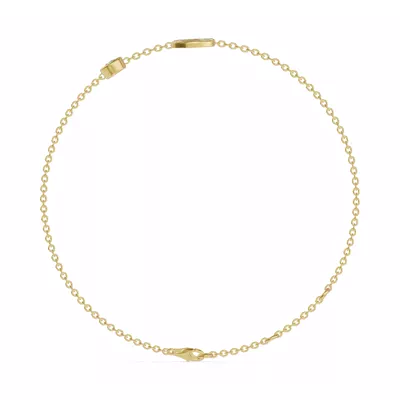 Bezel Diamond Gold Initial Bracelet - S