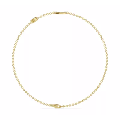 Bezel Lab Diamond Gold Initial Bracelet - U