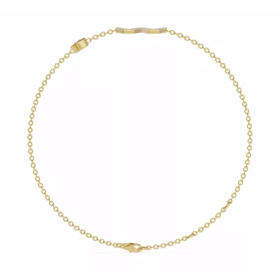 Bezel Lab Diamond Gold Initial Bracelet - W
