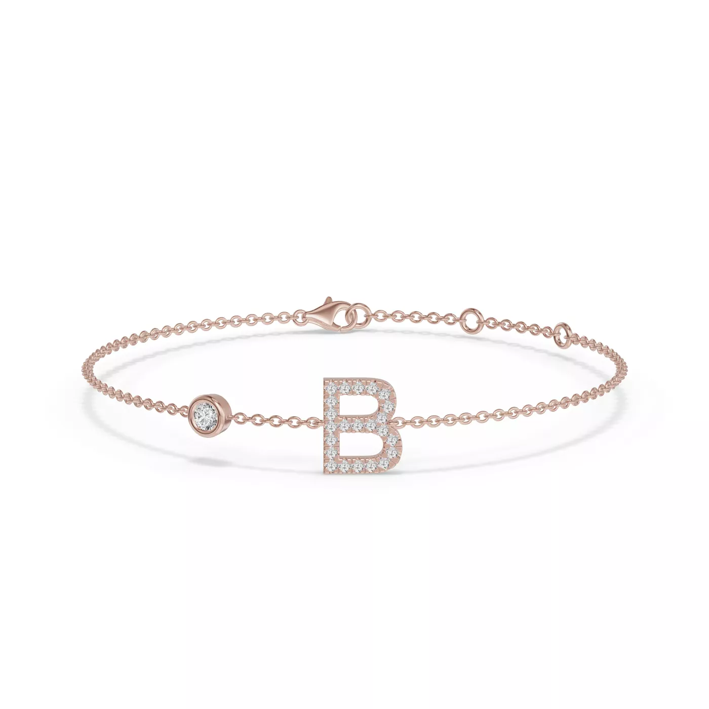Wrist-Level Initial 14K Rose Gold Engagement Ring