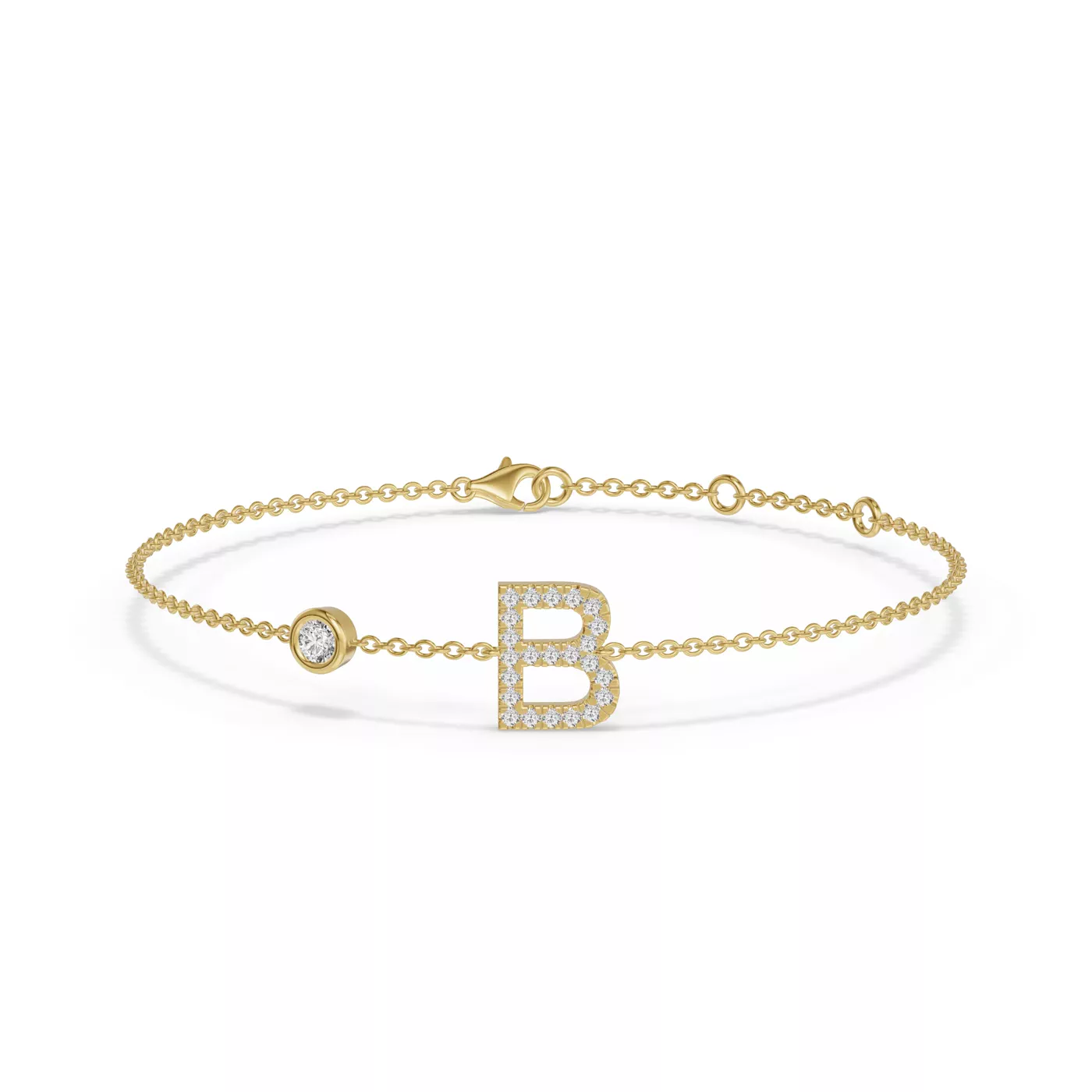 Wrist-Level Initial 14K Yellow Gold Engagement Ring