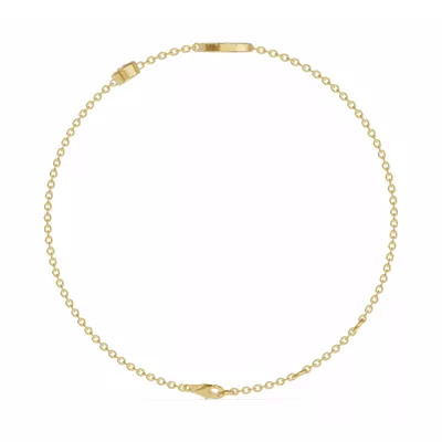 Bezel Diamond Pavé Initial Bracelet - C