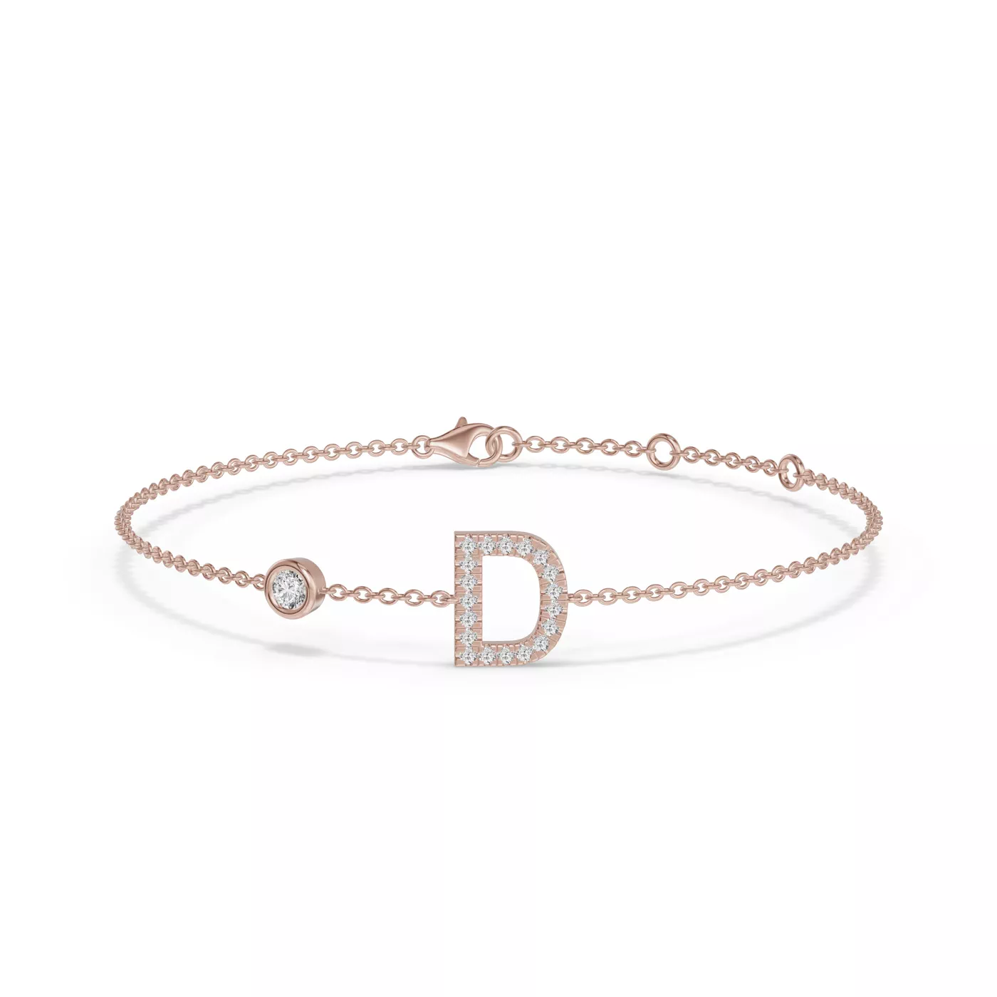 Wrist-Level Initial 14K Rose Gold Engagement Ring