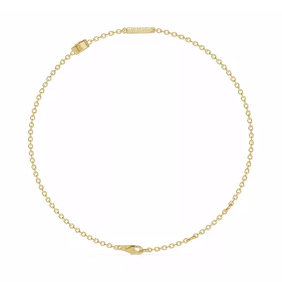 Bezel Diamond Pavé Initial Bracelet - F