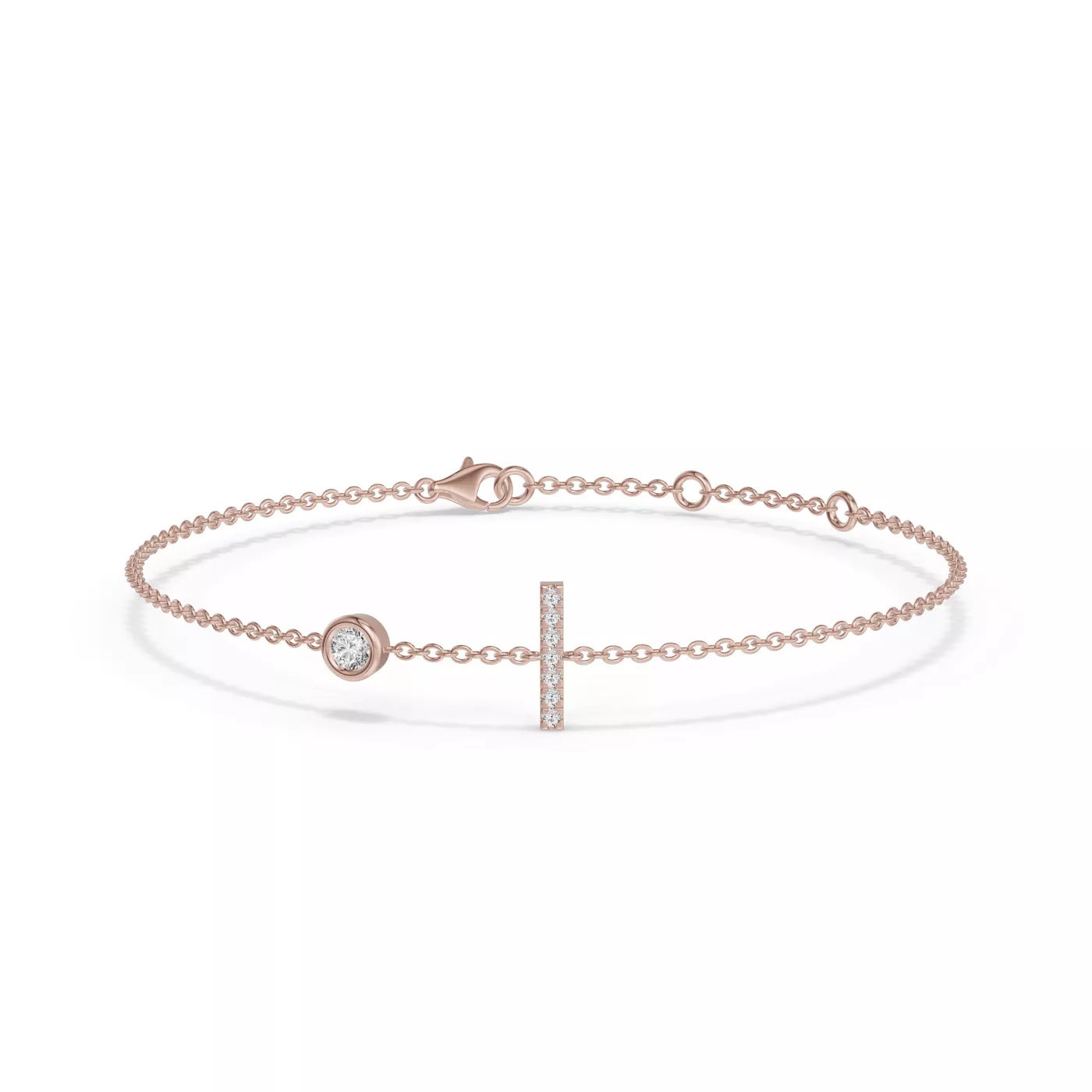 Wrist-Level Initial 14K Rose Gold Engagement Ring