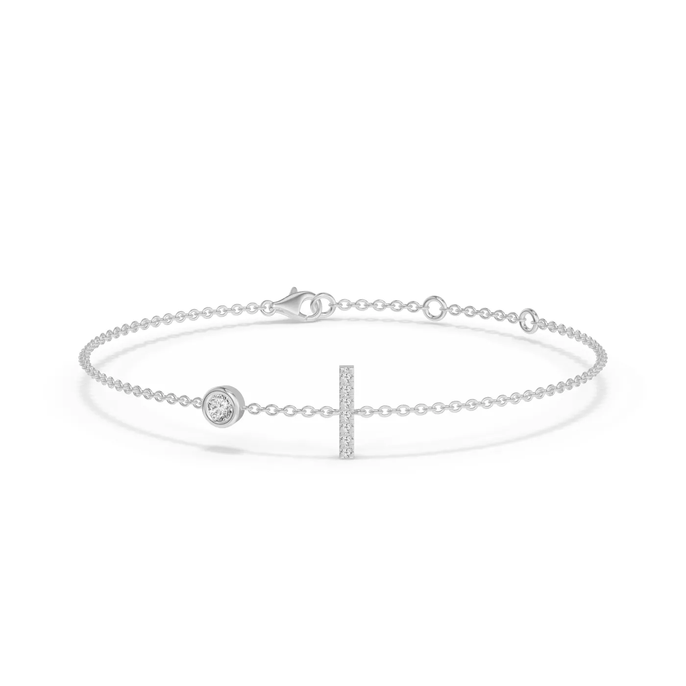 Wrist-Level Initial 14K White Gold Engagement Ring