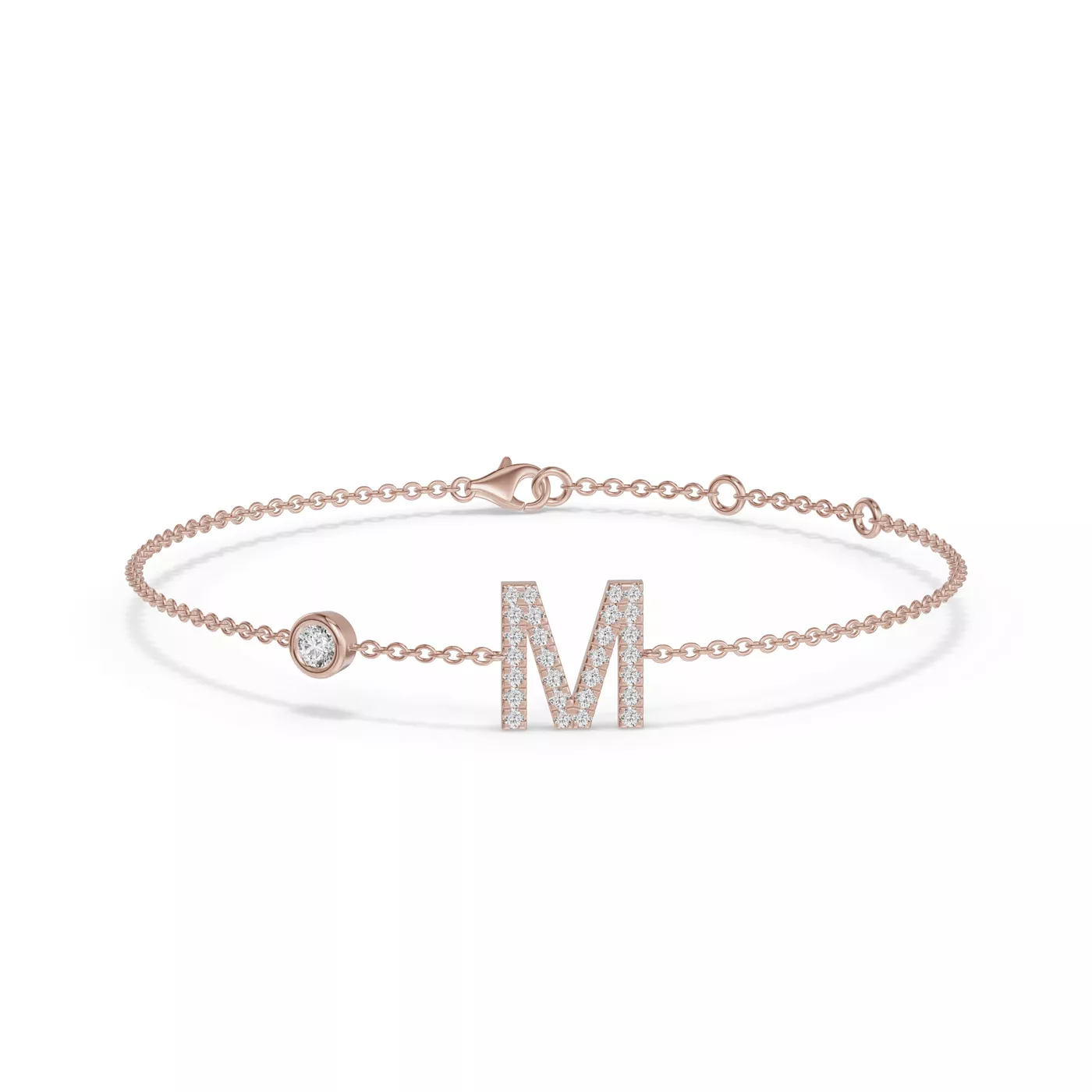 Wrist-Level Initial 14K Rose Gold Engagement Ring