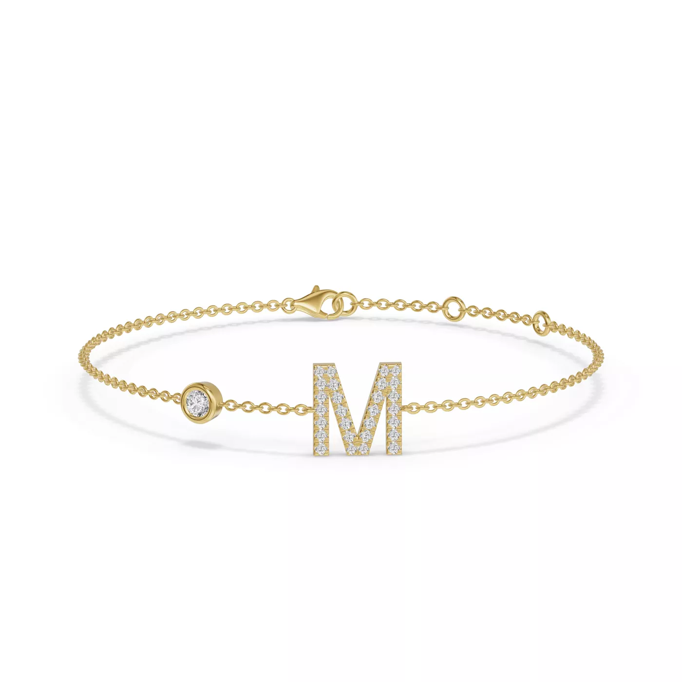 Wrist-Level Initial 14K Yellow Gold Engagement Ring