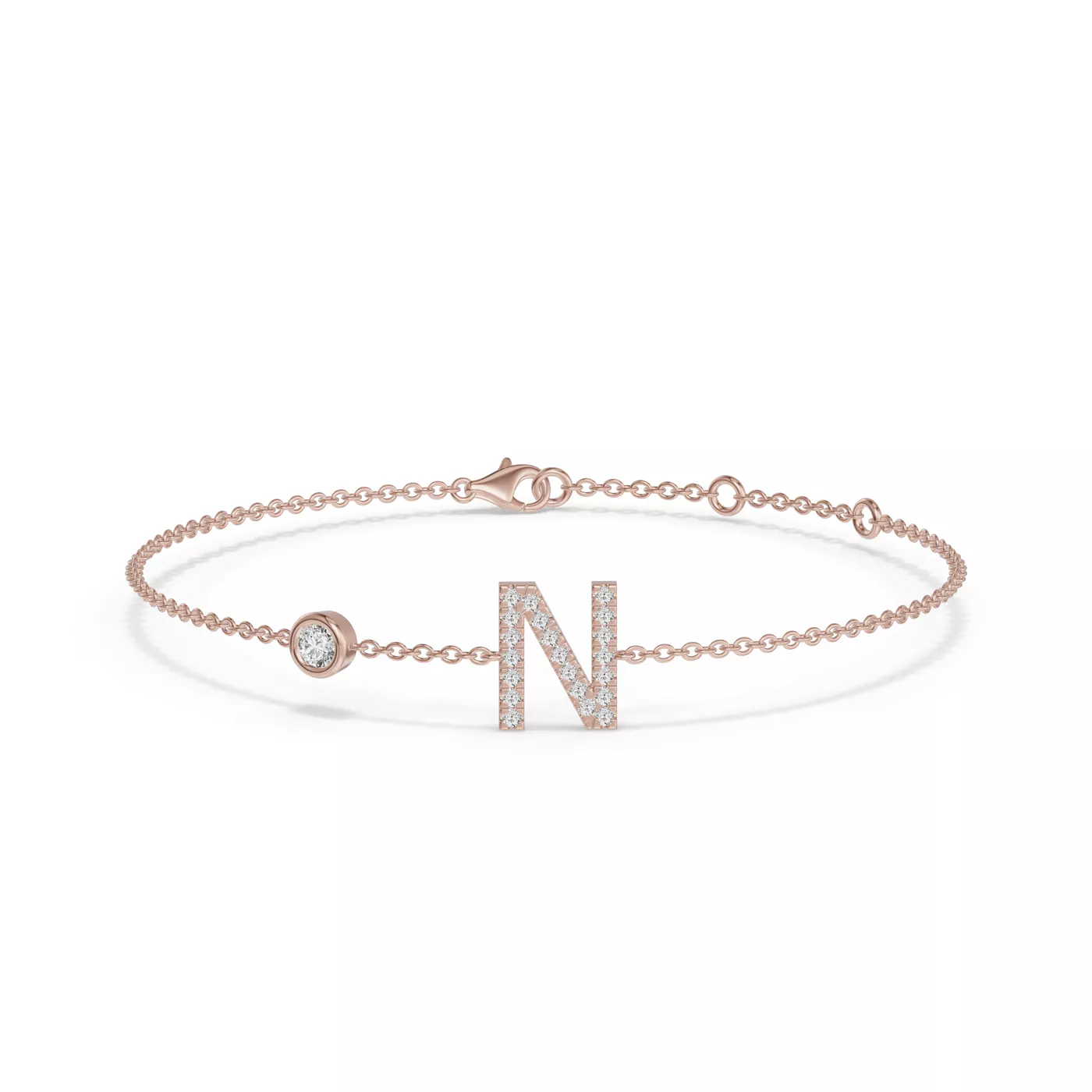 Wrist-Level Initial 14K Rose Gold Engagement Ring