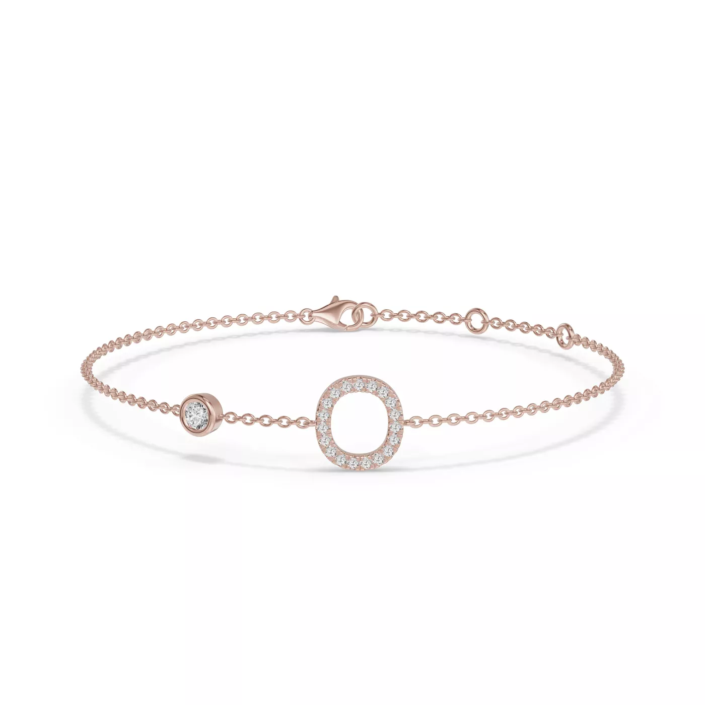Wrist-Level Initial 14K Rose Gold Engagement Ring