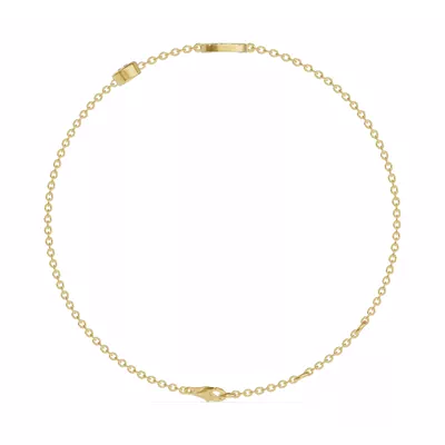 Bezel Diamond Pavé Initial Bracelet - U