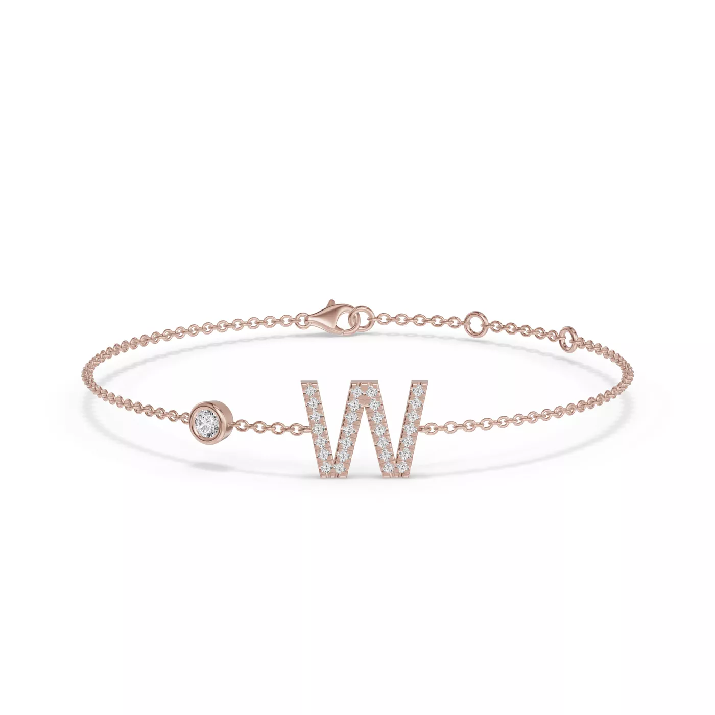 Wrist-Level Initial 14K Rose Gold Engagement Ring
