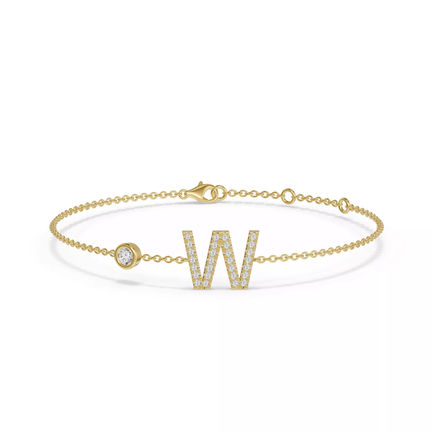 Wrist-Level Initial 14K Yellow Gold Engagement Ring