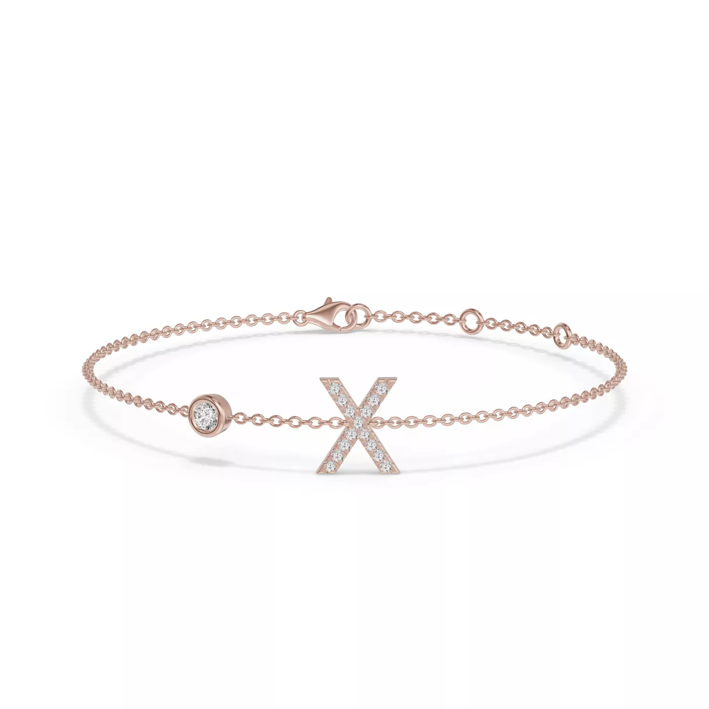 Wrist-Level Initial 14K Rose Gold Engagement Ring