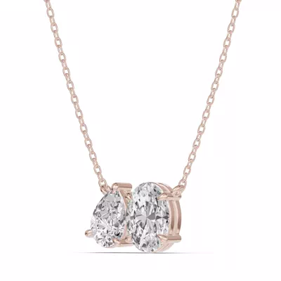 Toi et Moi Pear and Oval Lab Diamond Necklace (1.50 ct. tw.)