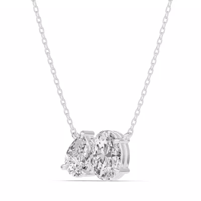 Toi et Moi Pear and Oval Lab Diamond Necklace (1.50 ct. tw.)