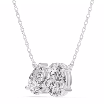 Toi et Moi Pear and Oval Lab Diamond Necklace (1.50 ct. tw.)