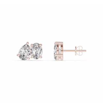 Toi et Moi Pear and Oval Lab Diamond Earrings (2.00 ct. tw.)