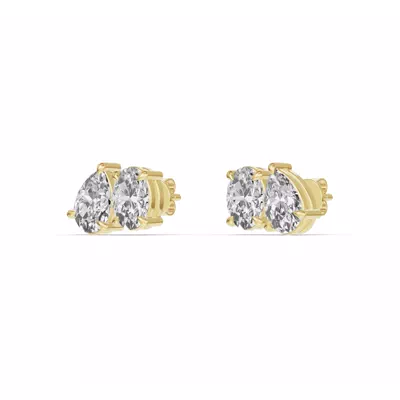 Toi et Moi Pear and Oval Lab Diamond Earrings (2.00 ct. tw.)