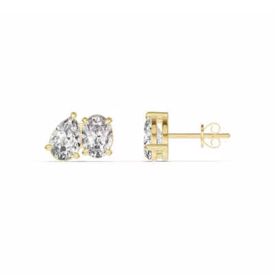 Toi et Moi Pear and Oval Lab Diamond Earrings (2.00 ct. tw.)