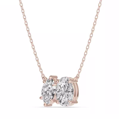 Toi et Moi Marquise and Oval Lab Diamond Necklace (1.50 ct. tw.)